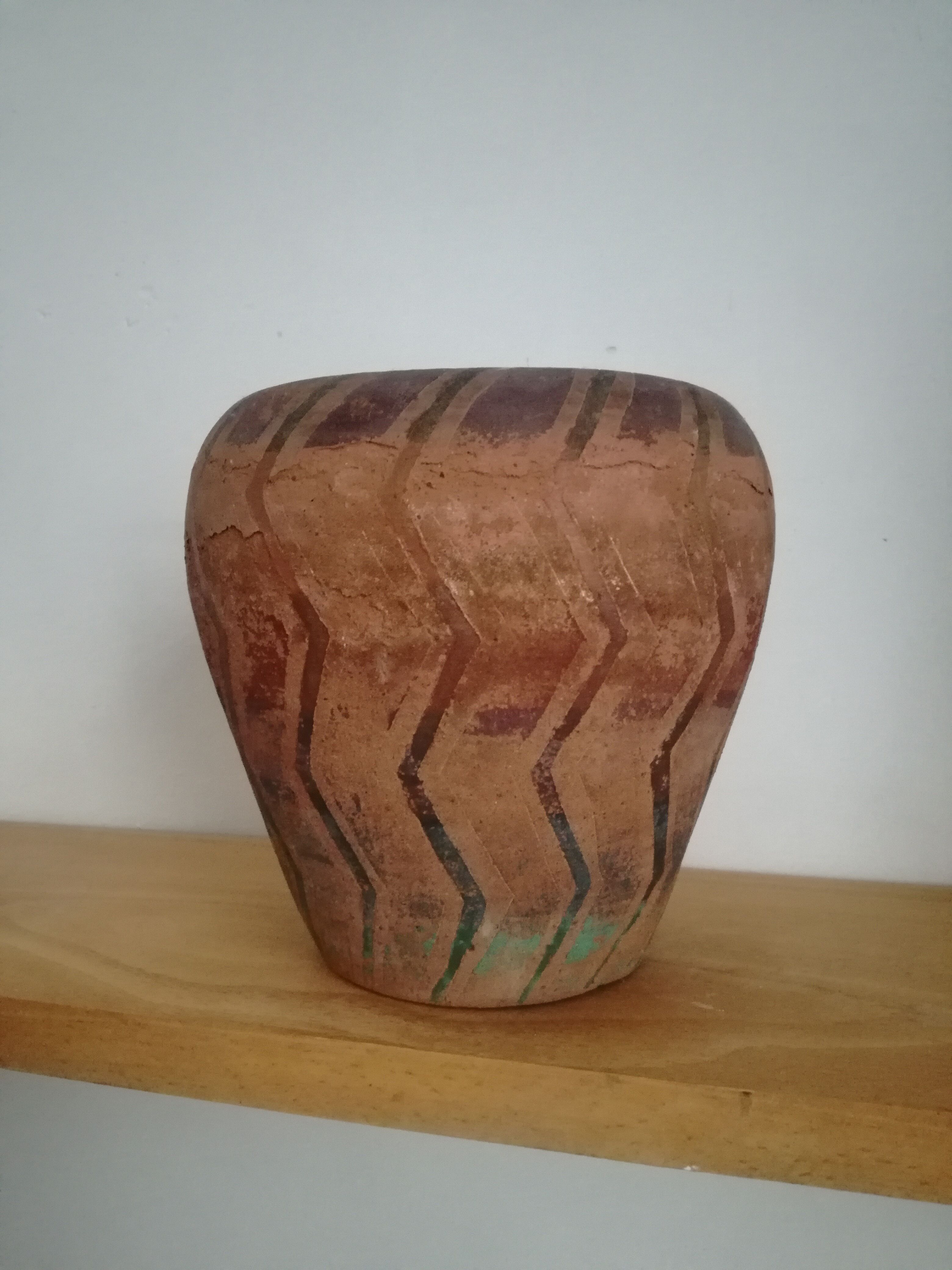 Multicolored terracotta pot