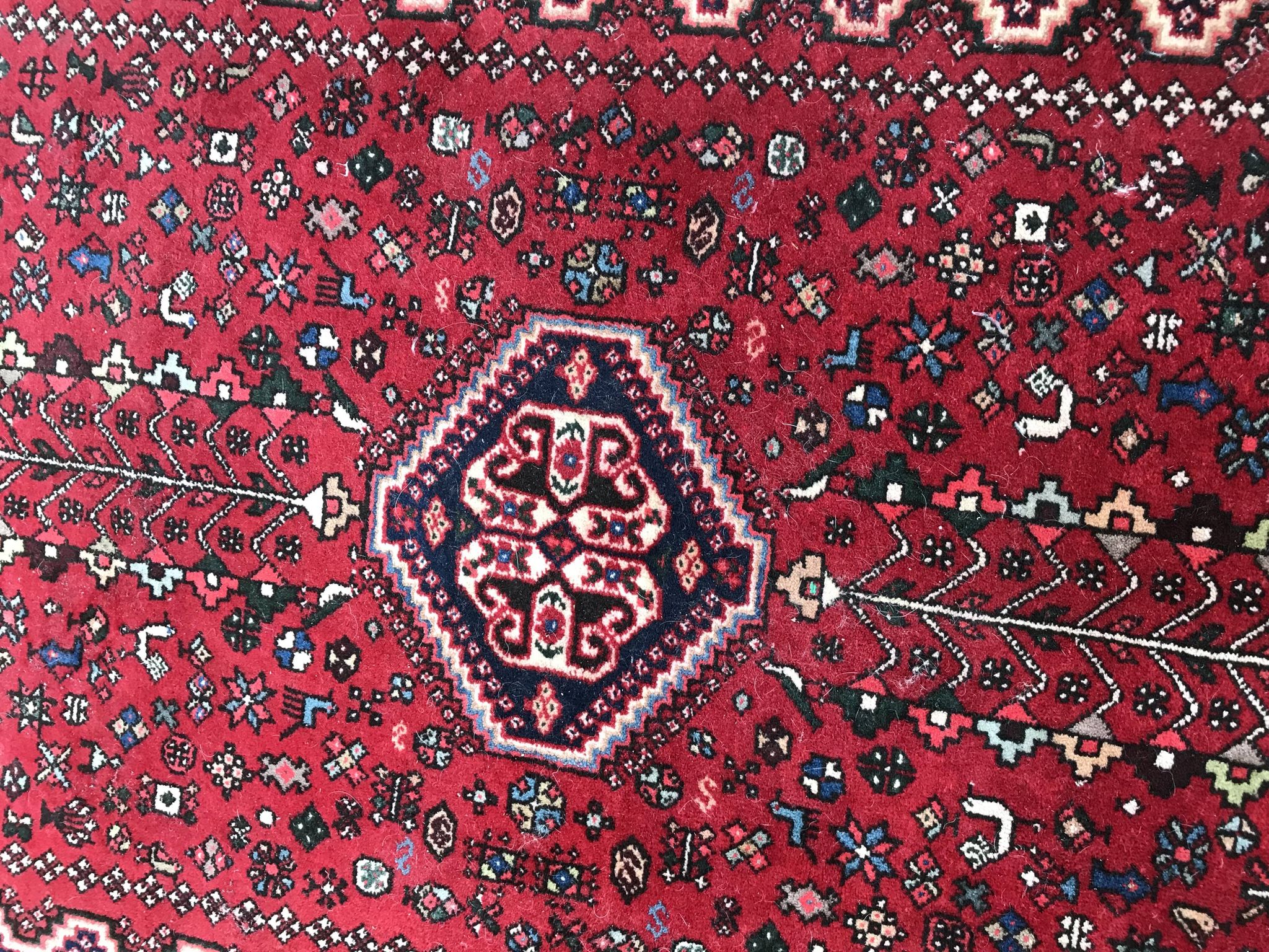 Carpet old corridor Persian abadeh done hand 107x297cm