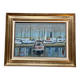 Tableau de Jean Albert CARLOTTI, bateau au port, Bretagne, marine vintage 1950