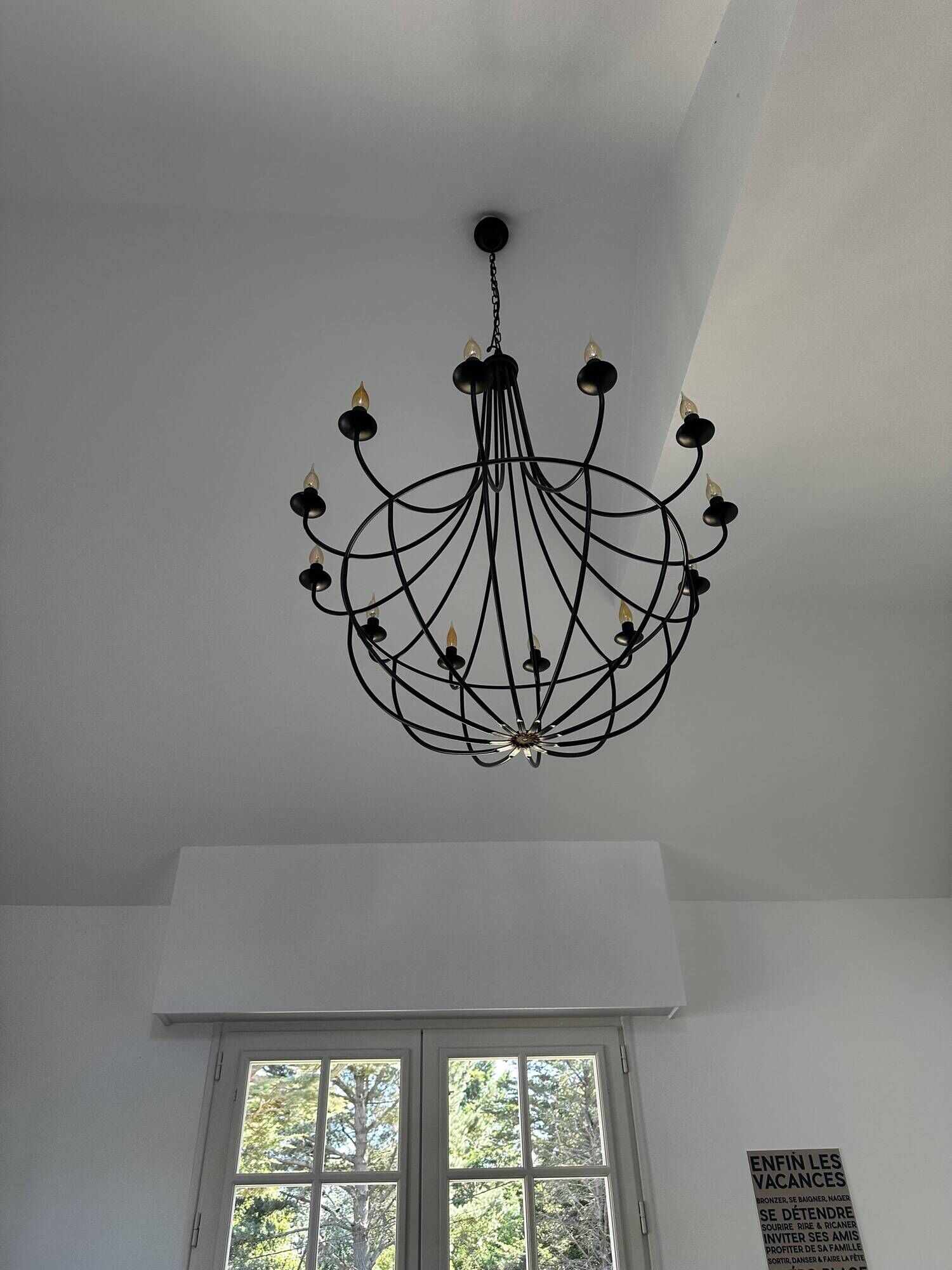 black metal monumental chandelier