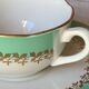 4 mint green coffee cups Digoin Sarreguemines Juliette 1960