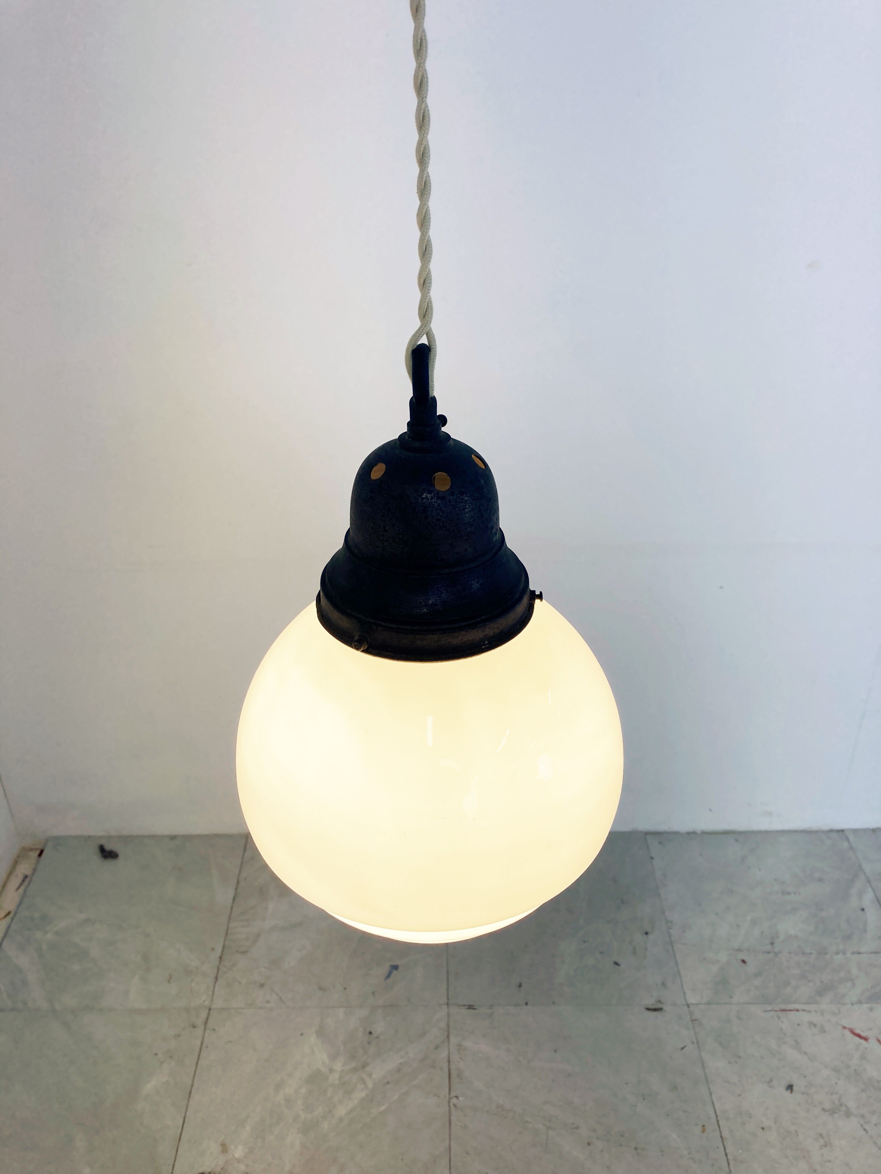 Opaline pendant light 1930s