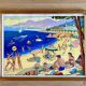 Educational poster elocution Rossignol vintage 60s - holidays by the sea and bohemians