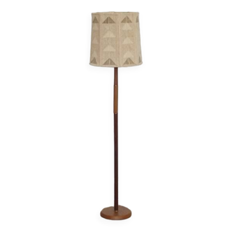 Scandinavian floor lamp in teak and leather 1960