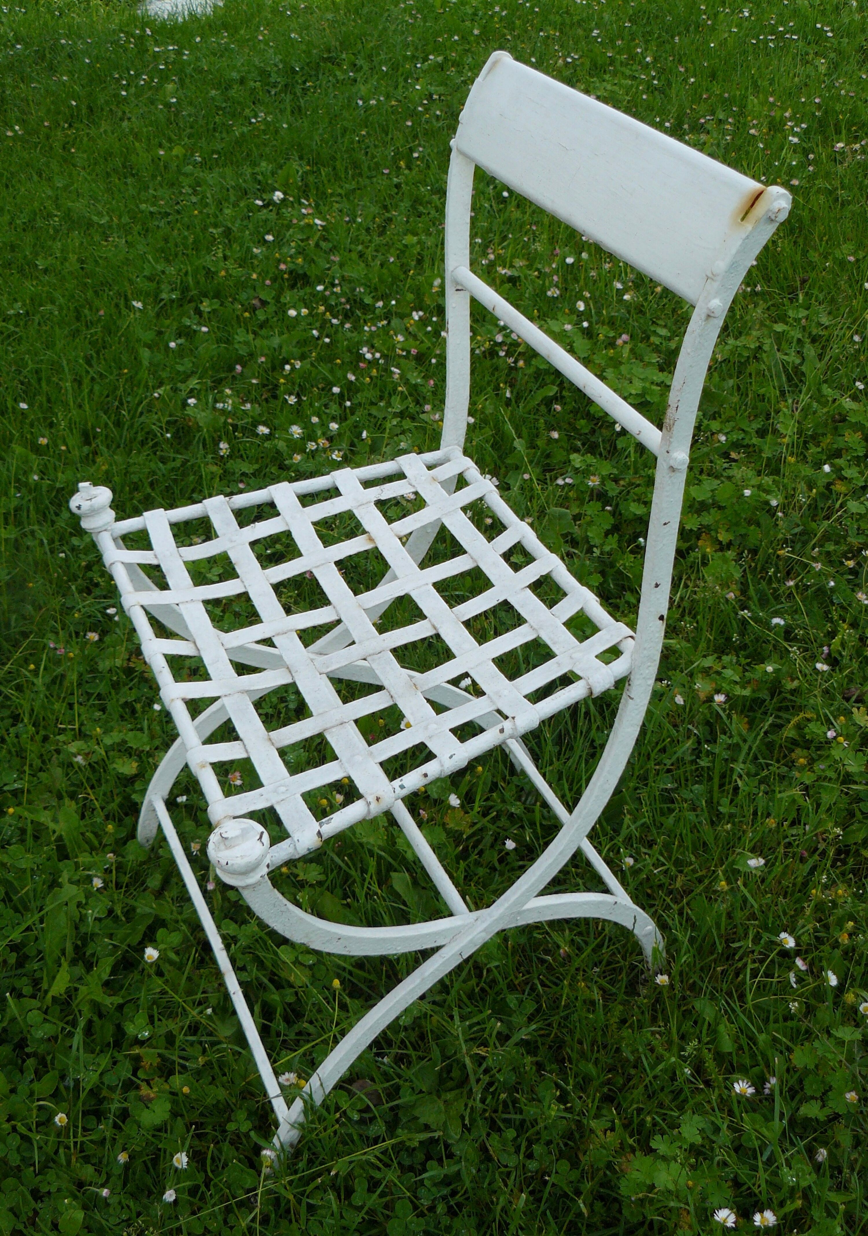 Chaise de jardin Directoire fer forgé XIXé