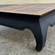 Square opium coffee table, solid teak, elephant legs