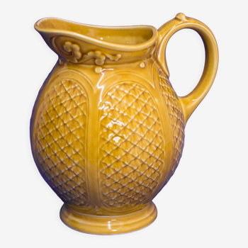 Sarreguemines mustard-colored carafe