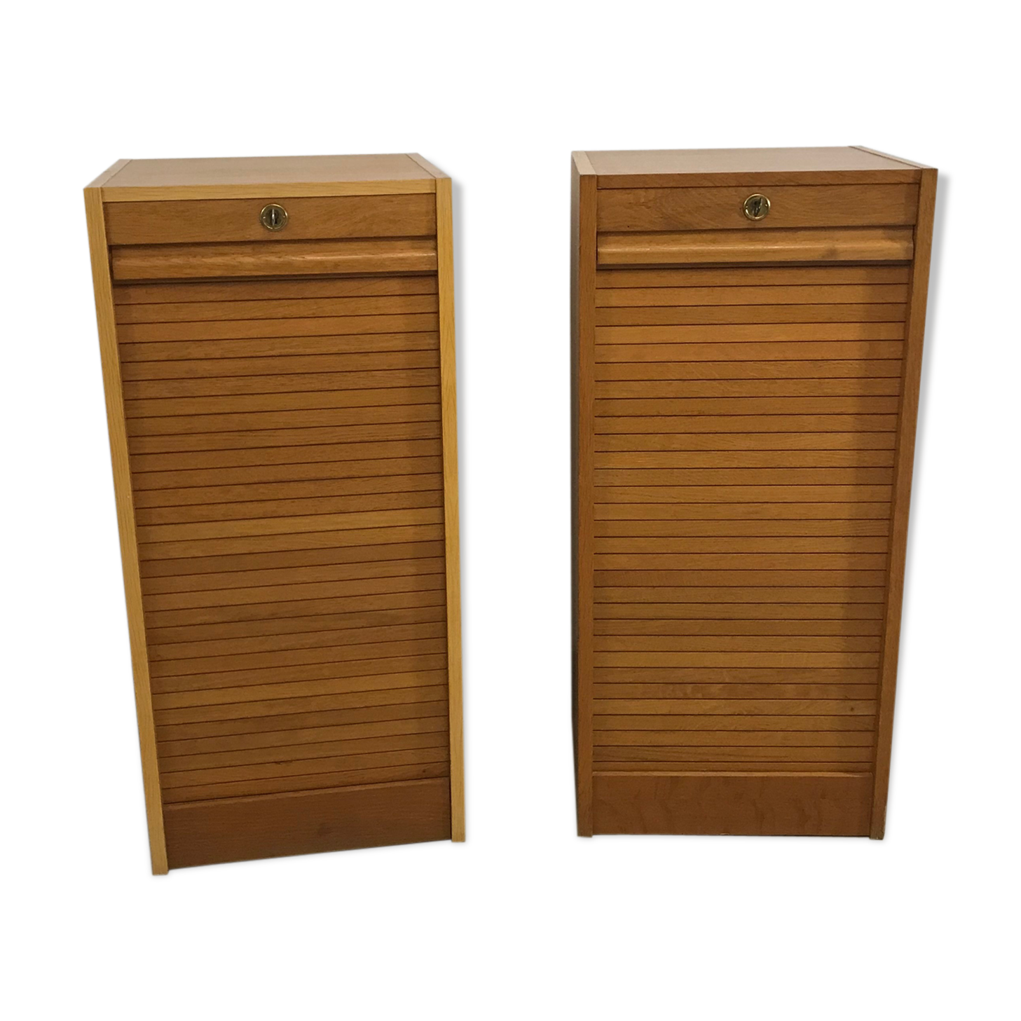 Pair of old curtain filing cabinets