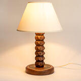 Lamp base in oak or walnut wood, 60s