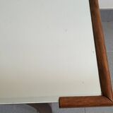 Art deco side table in mirror & walnut 1940