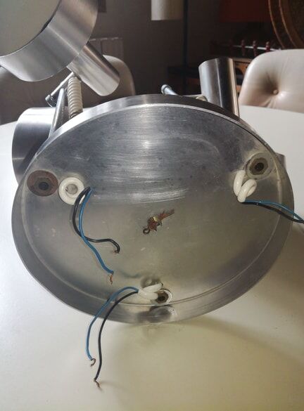 Ceiling luminaire, Wall lamp, stainless steel 1970