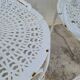 Garden furniture, two armchairs and two wrought iron chairs, period 1