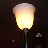 Mazda chrome and white opaline art-dèco lamp