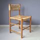 Wooden chair with rush seat and backrest, 1960s