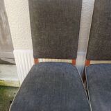 8 vintage chairs lined grey black