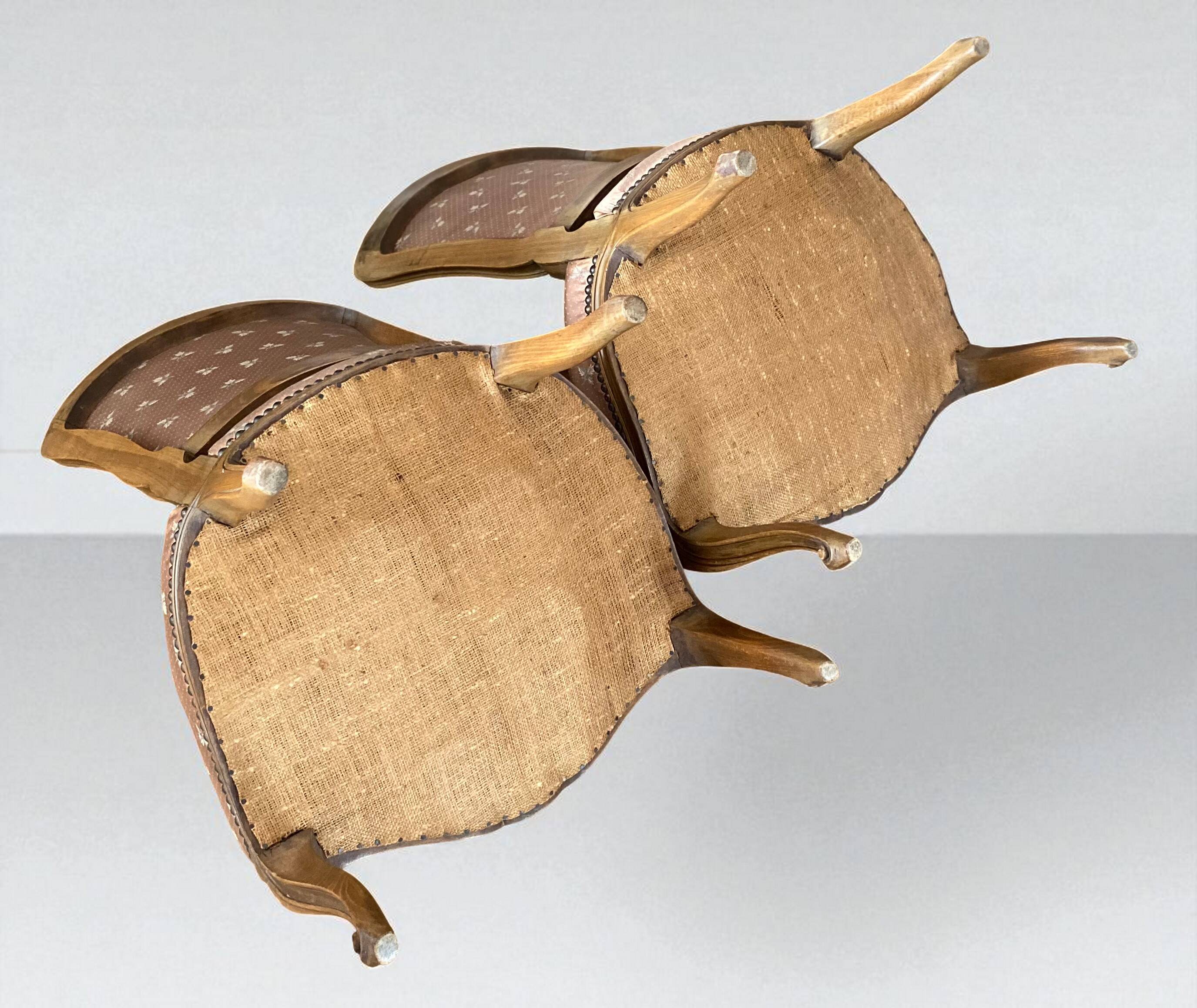 A pair of children's chairs in Louis XV style.