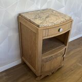 Art Deco bedside table in solid oak