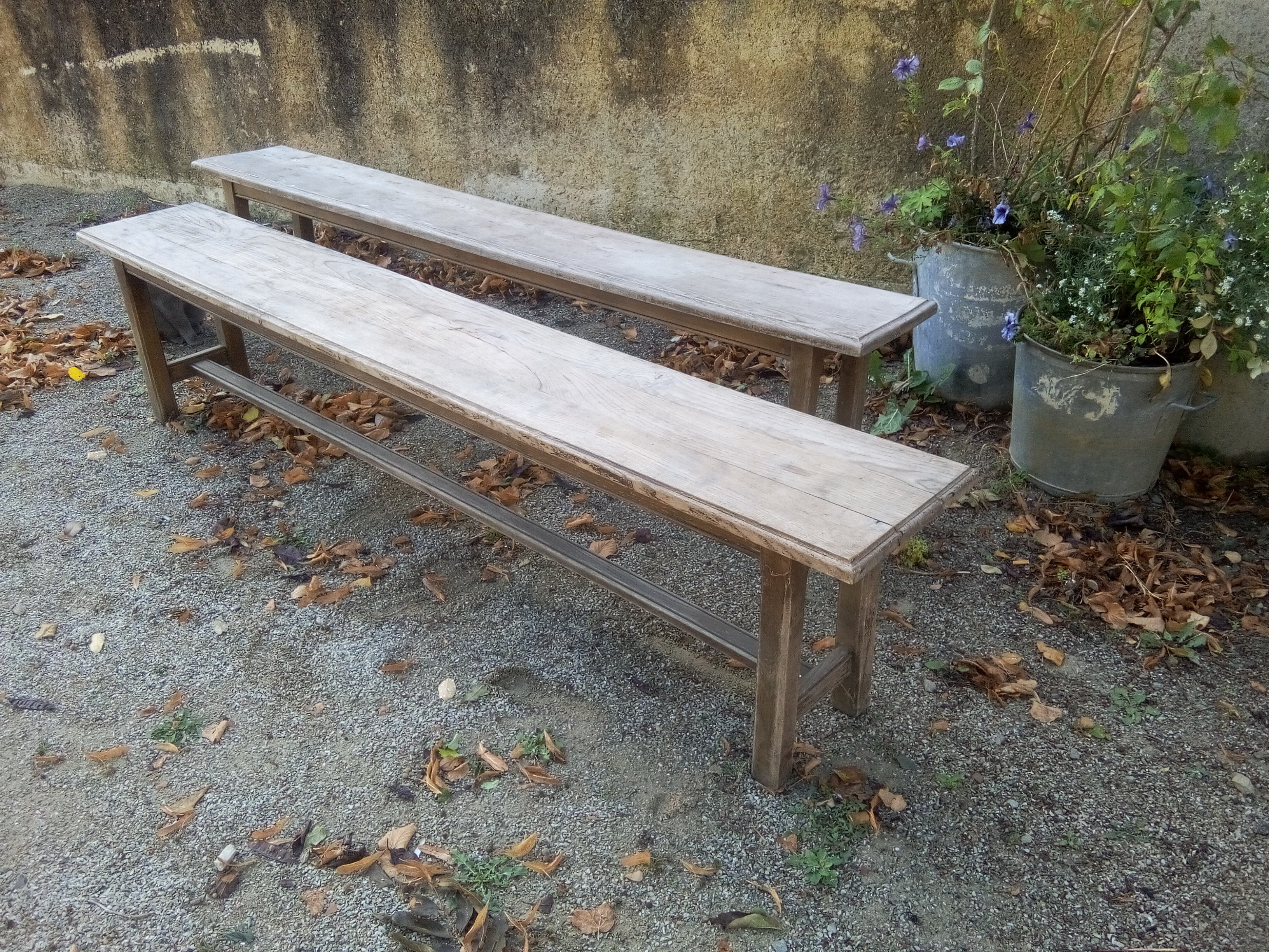 Pair of oak benches