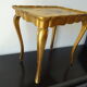 Side coffee table gilded wood decoration flowers year 60