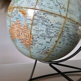 World map, terrestrial globe, Girard & Barrère edition, 1960s-70s