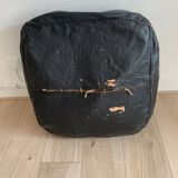 Moroccan vintage square leather pouf