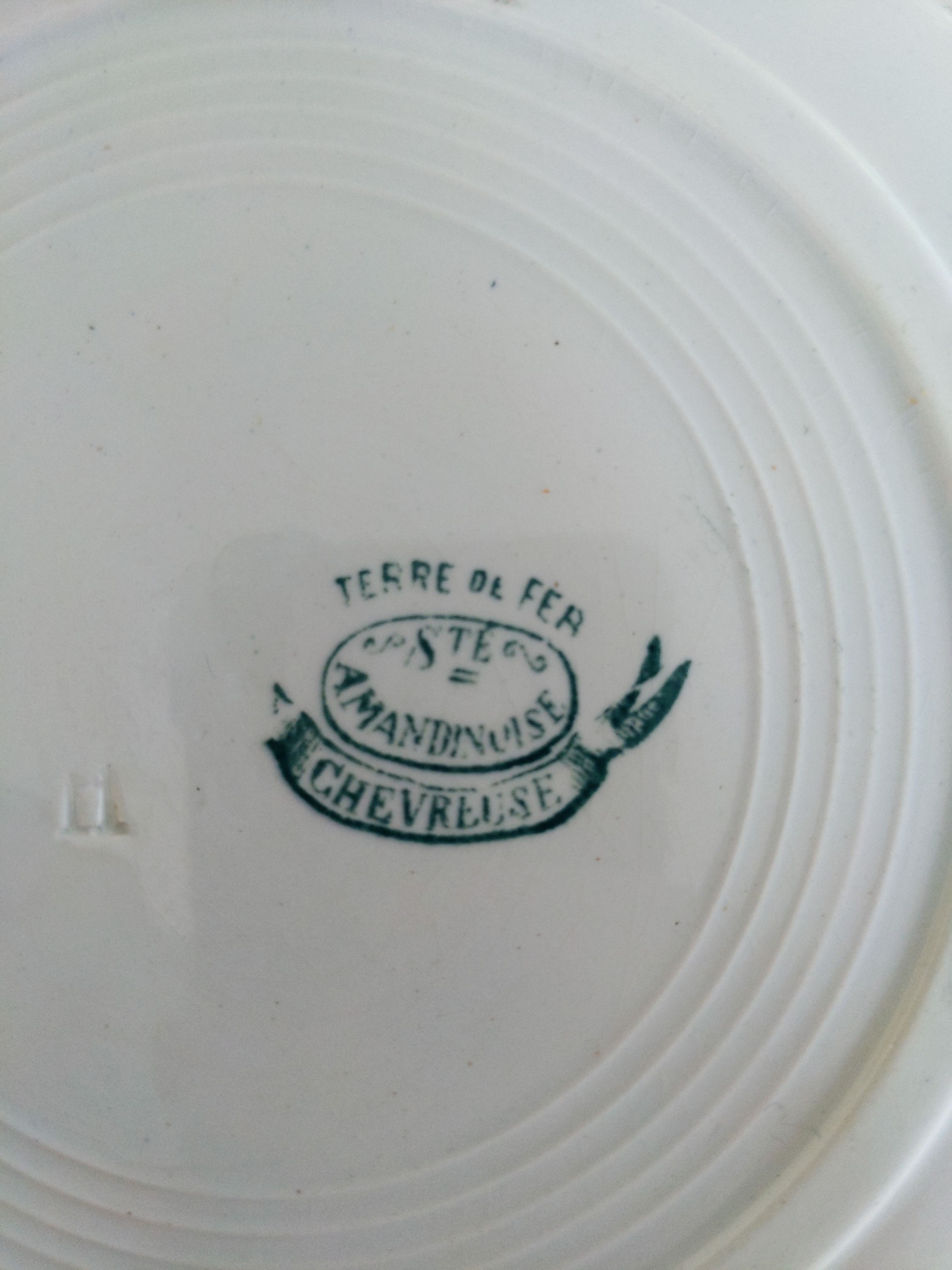 Vintage plates porcelain iron earth saint Amandinoise