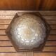Old Gold Molded Glass Pendant Light + Vintage Wood Contour #A360