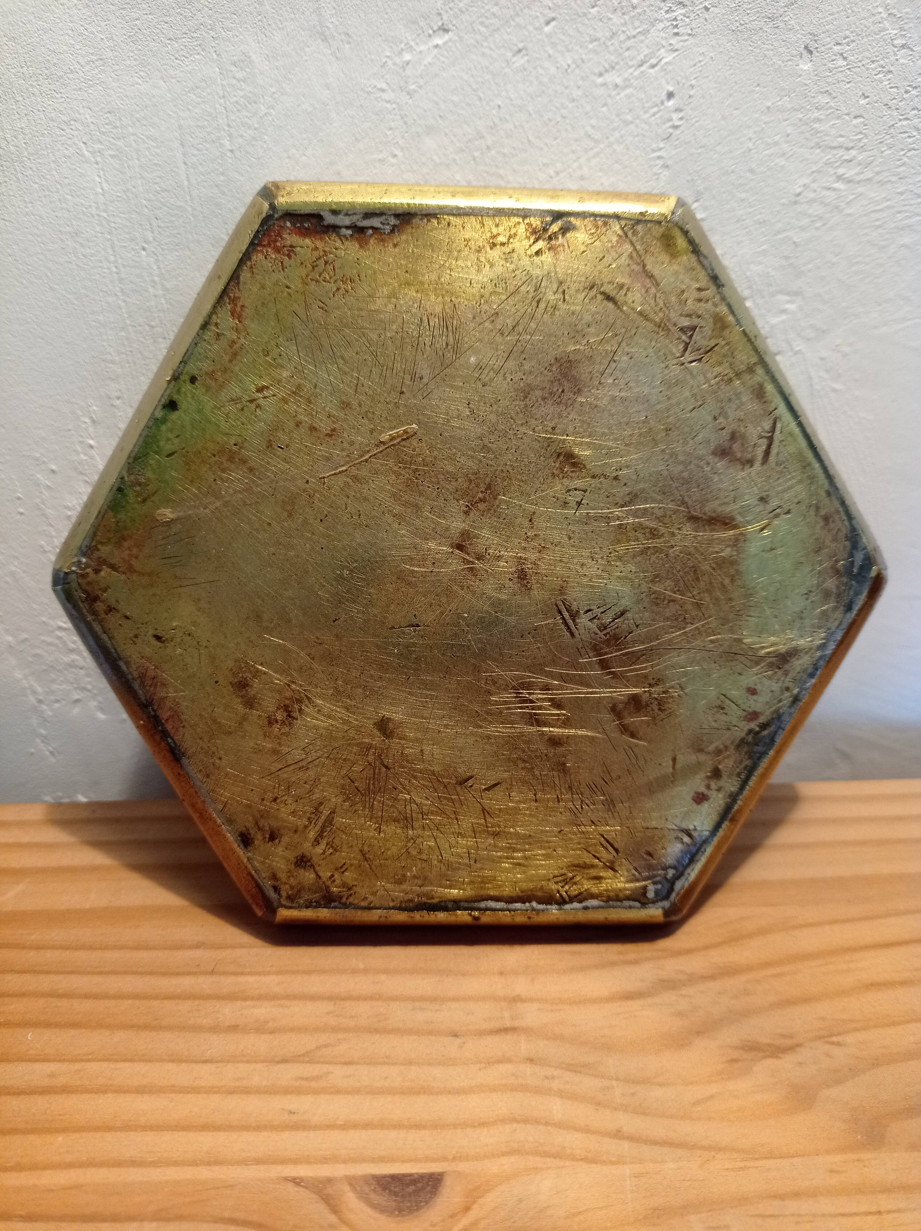 Hammered brass ashtray