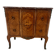 Transitional style commode with a protruding front, in marquetry wood, 20th century.