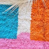 Handmade pure wool rug, size 100 x 200 cm