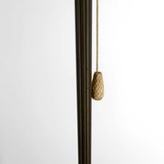 Bronze floor lamp with Tiffany-style stained glass shade – 20th century