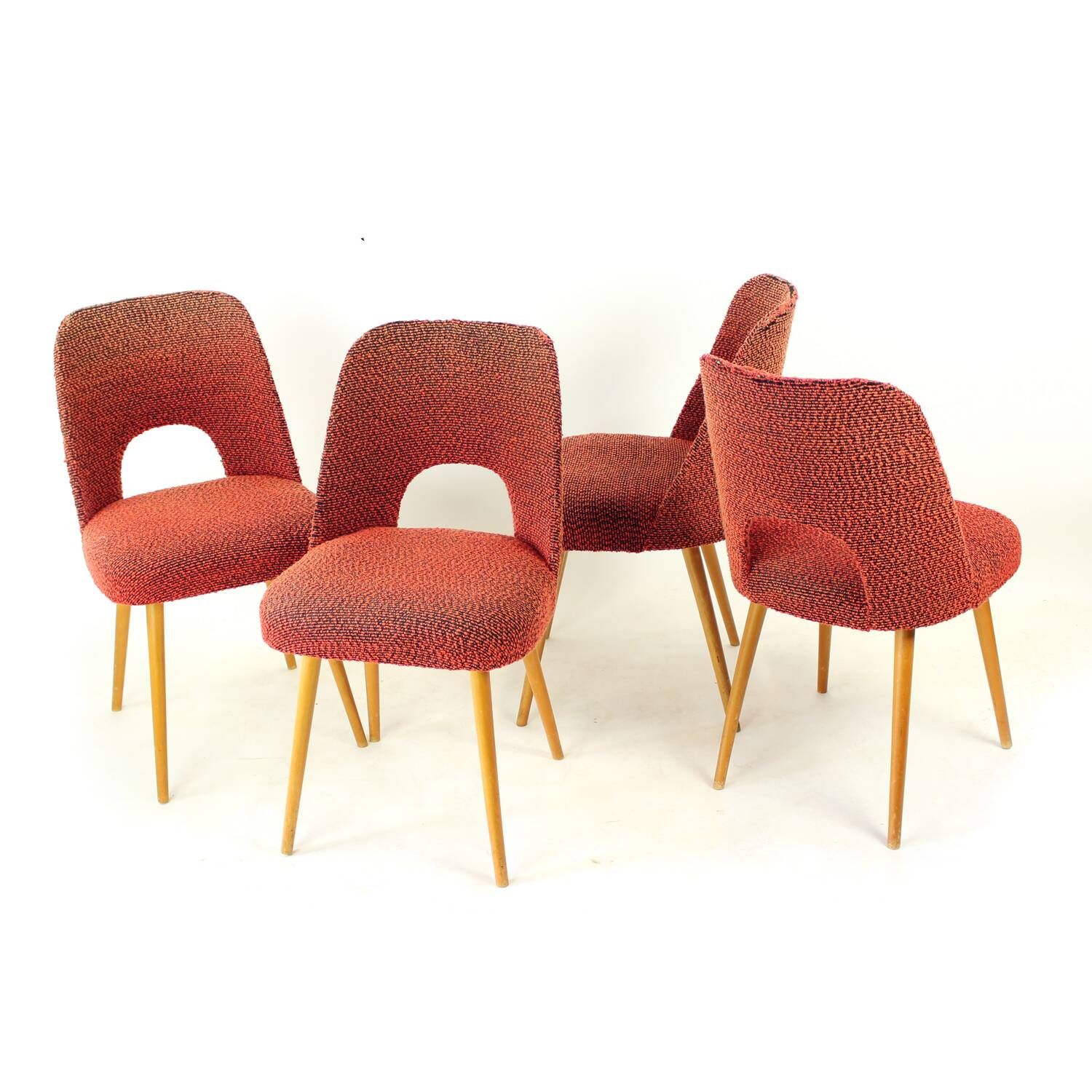 Vintage Dining Chairs By Oswald Heardtl For Ton, Czechoslovakia 1960s, Set