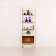 Italian floor to ceiling wall unit or room divider in teak, 1960s