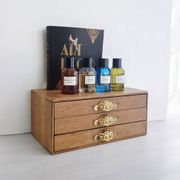 Small storage chest of drawers in oak and brass - 1900s period