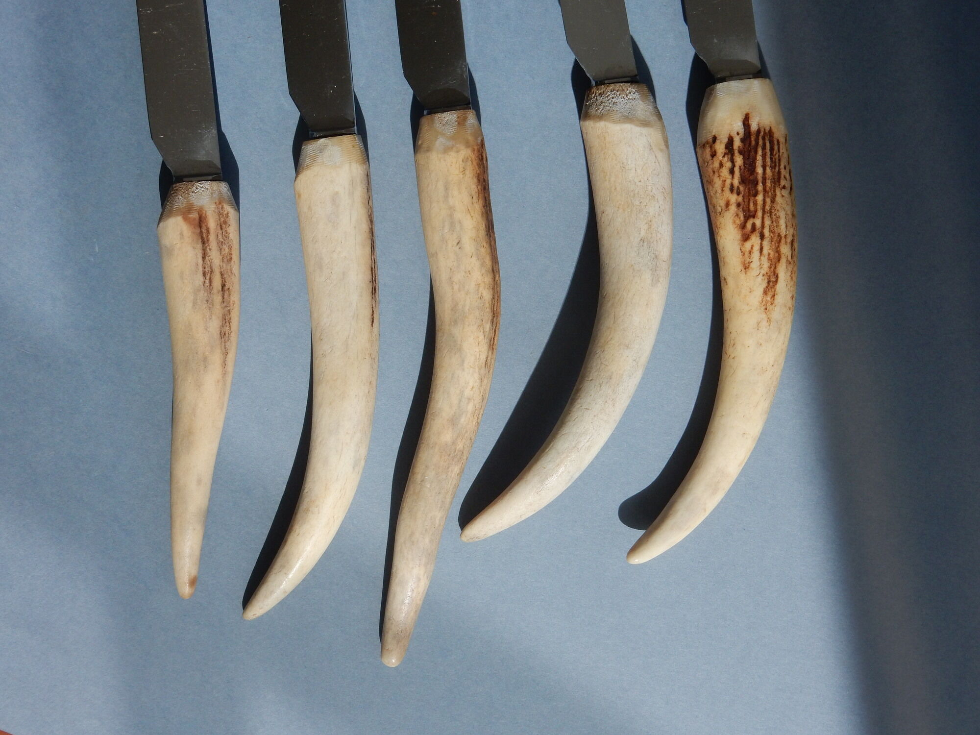 5 wooden deer knives, 60s in France