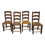 Rustic handcrafted oak chairs 1900