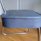 Bauhaus industrial style office chair shaped sled or sled in chrome tubular metal and skai