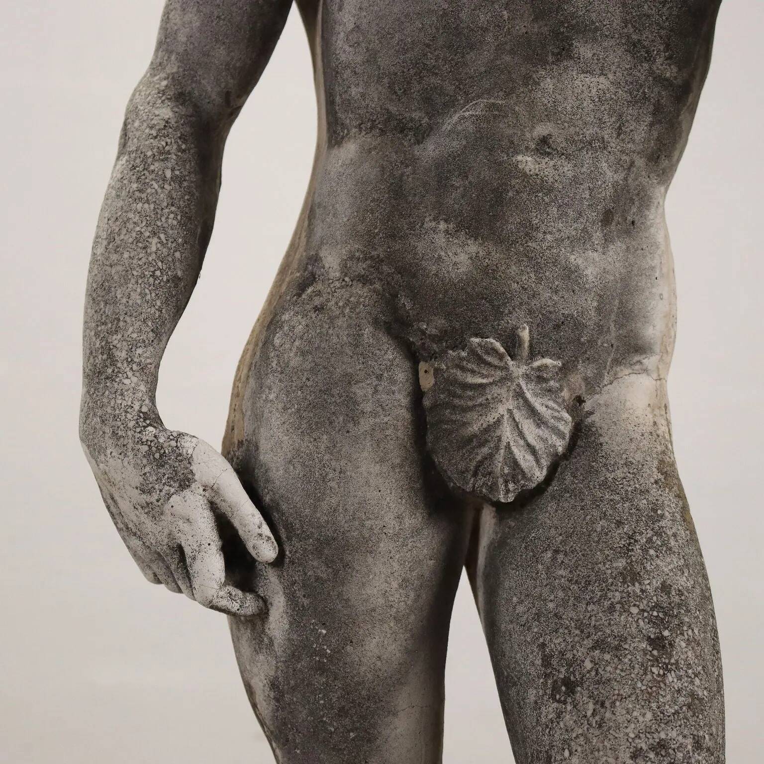 Antique garden sculpture The David in terracotta, Italy, 20th century