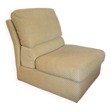 Vintage Swann armchair in textured beige fabric – 1970s