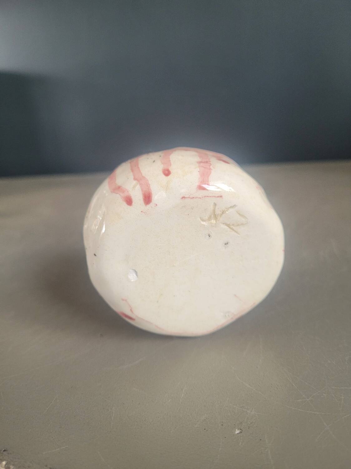 Small handmade ceramic pot signed