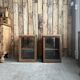 Pair of small Art Deco display cabinets in oak (renovated)