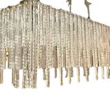 Large Rectangular Murano Glass Rod Chandelier 1980’s