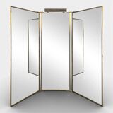 Nickel-plated bronze triptych mirror from the early 20th century.