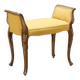 Banc ancien style baroque en bois sculpté et tissu, XXe siècle