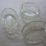 Round salad bowl in old art deco glass