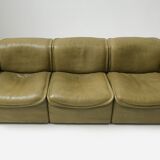 DS-12 modular vintage set in green leather by Team de Sede for De Sede Swiss