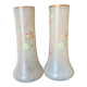 Pair of vases with flower motif by Legras late nineteenth early twentieth century