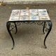 1960s ceramic coffee table, black and beige steel