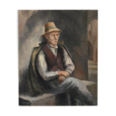 Portrait old oil signed
