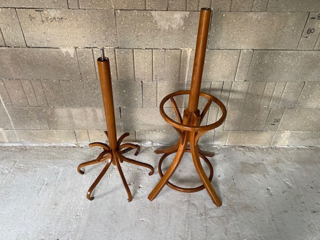 Coat rack swivel parrot Baumann bistro style 1960 curved wood